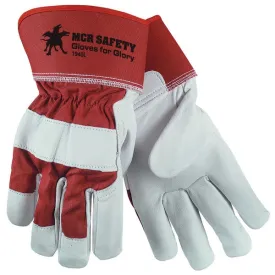 1940L MCR Safety Gloves for Glory Leather Palm Gloves, Large, Leather, Red