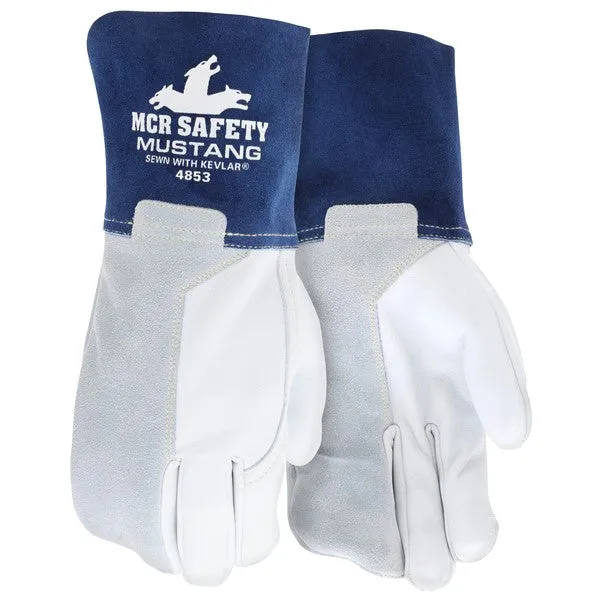 4853S MCR Safety Gloves for Glory Welding Gloves, Small, Leather, White