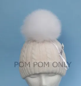 6" HIGHEST QUALITY White Fox Pom Pom, fur pom pom ball