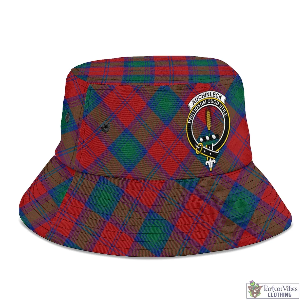 Auchinleck (Affleck) Tartan Bucket Hat with Family Crest