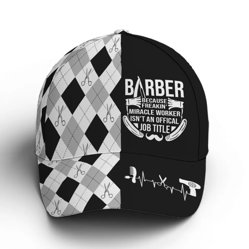 Barber Because Freaking Miracle Worker Baseball Cap Coolspod