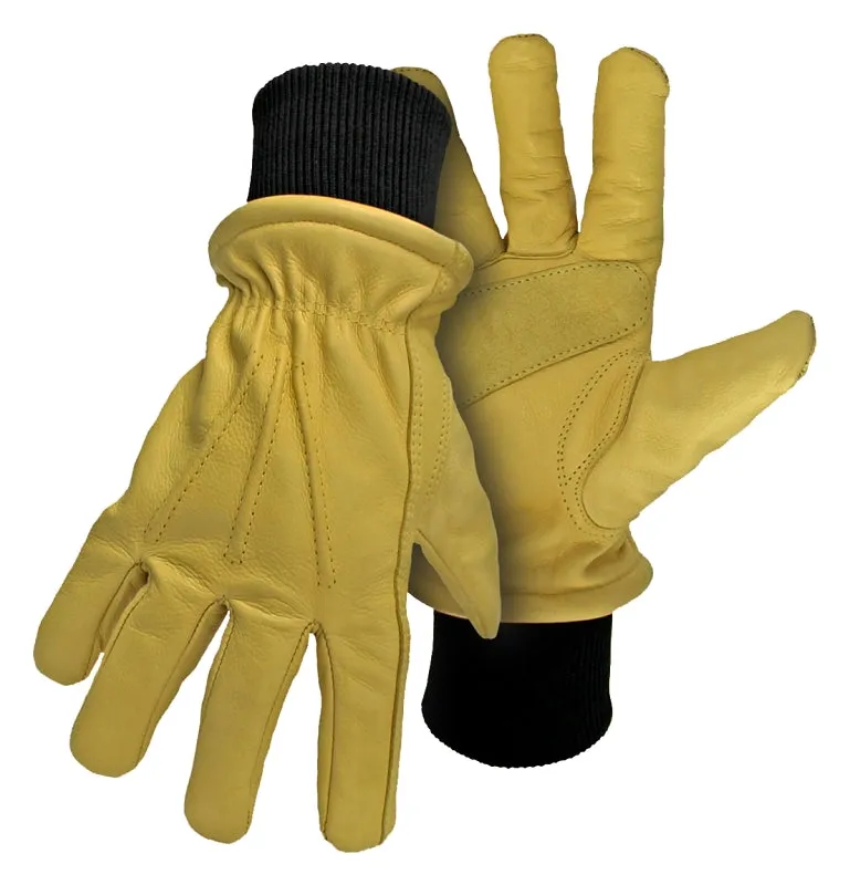 Boss 4190-L Gloves, L, Keystone Thumb, Knit Wrist Cuff, Cow Leather :PR: QUANTITY: 1