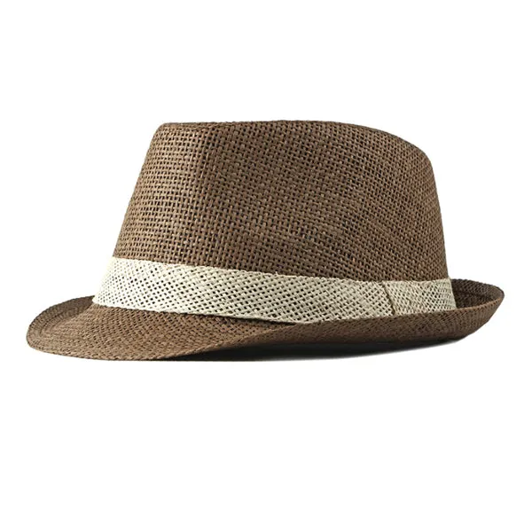 Brown British Jazz Straw Hat 咖啡色英倫爵士草編帽 (KCHT2177)