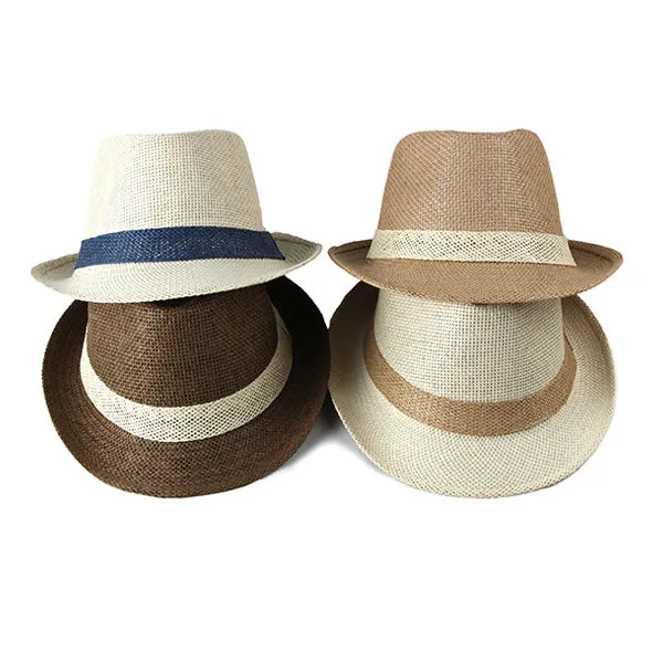 Brown British Jazz Straw Hat 咖啡色英倫爵士草編帽 (KCHT2177)