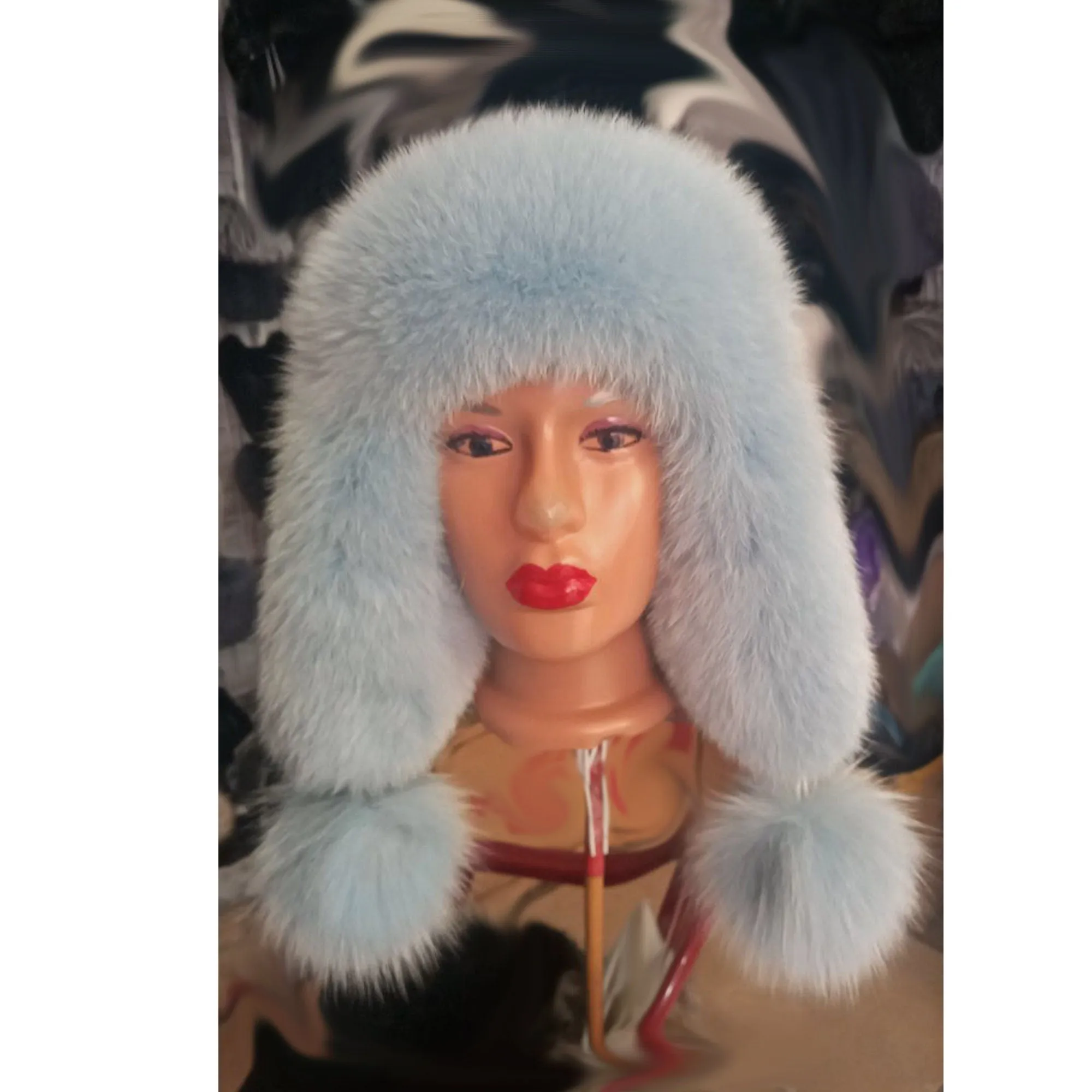 BY ORDER Real Leather Fox Fur Hat, Women Fur Hat, Aviator Hat,Ushanka, Russian Hat, Ski Hat, Leather Hat Ear Flaps, Girl Trapper Hat Beige