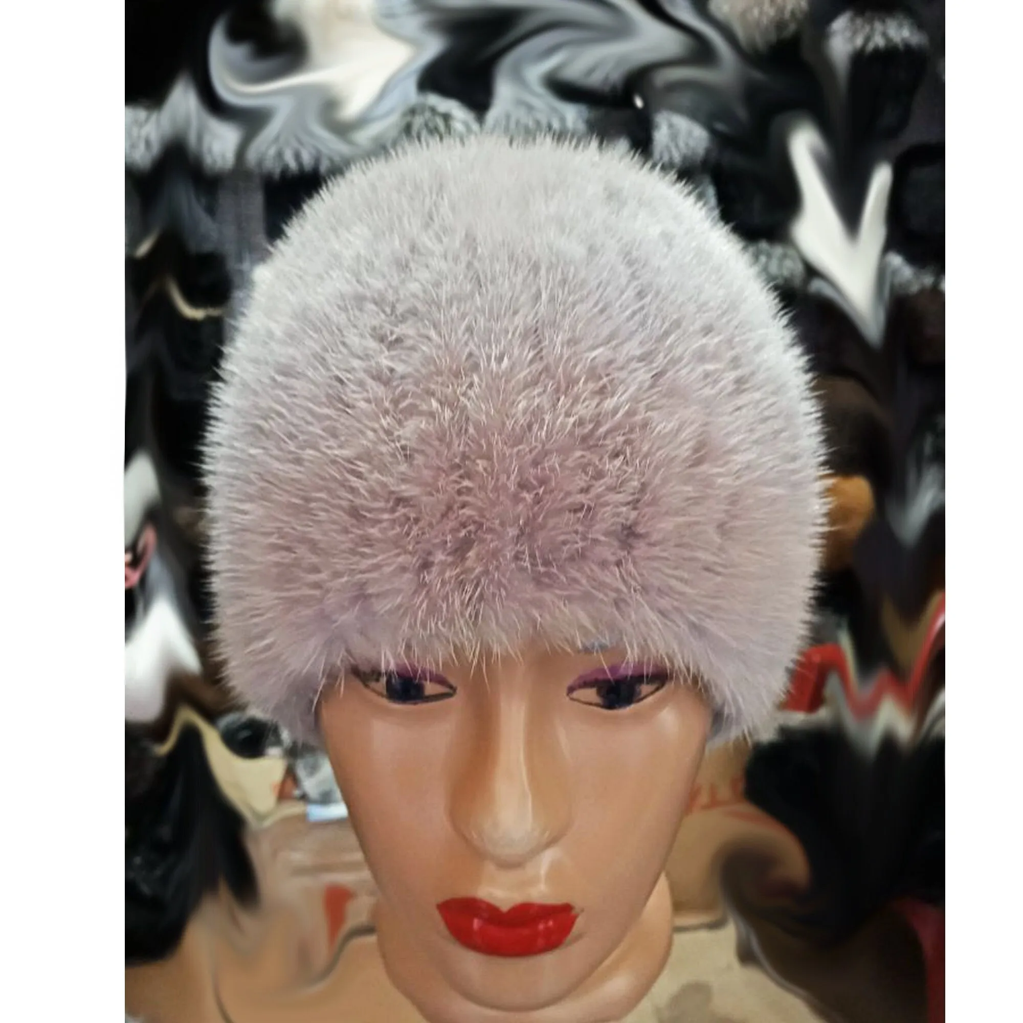 BY ORDER Women Mink Fur Hat, Fur Hat, Stretchy Fur hat, Knit Fur Hat, Mink Fur Hat Girl Fur Hat, Trapper Hat, Real fur Hat, Fluffy hat Black