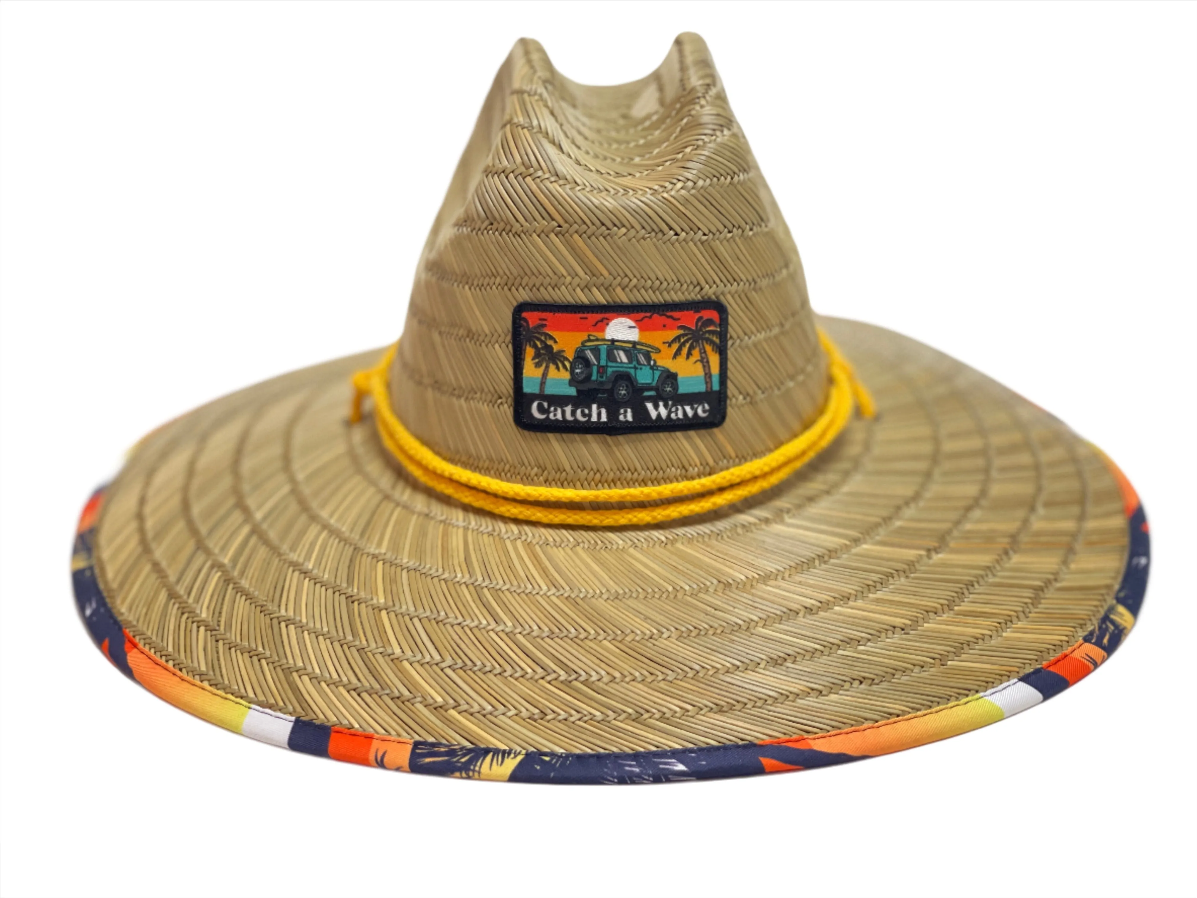 Catch a Wave Straw Lifeguard Hat