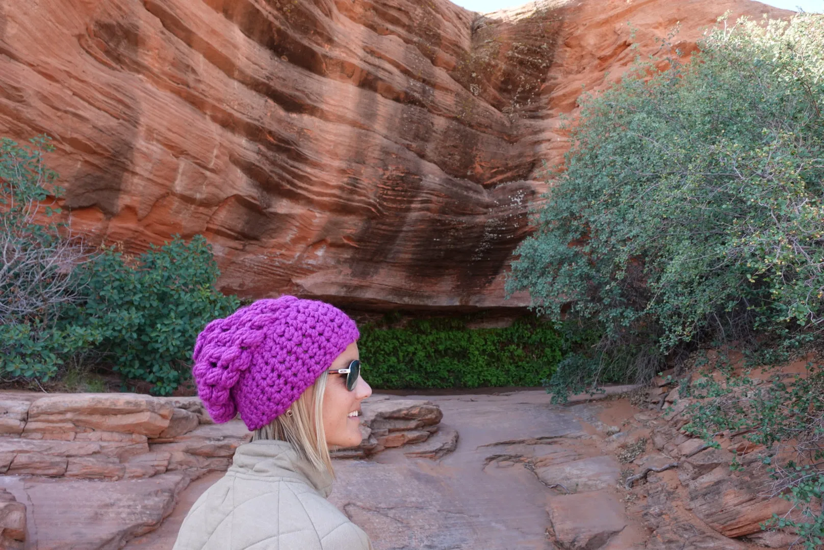 Crochet Puff Stitch Slouch Hat | Lollipop