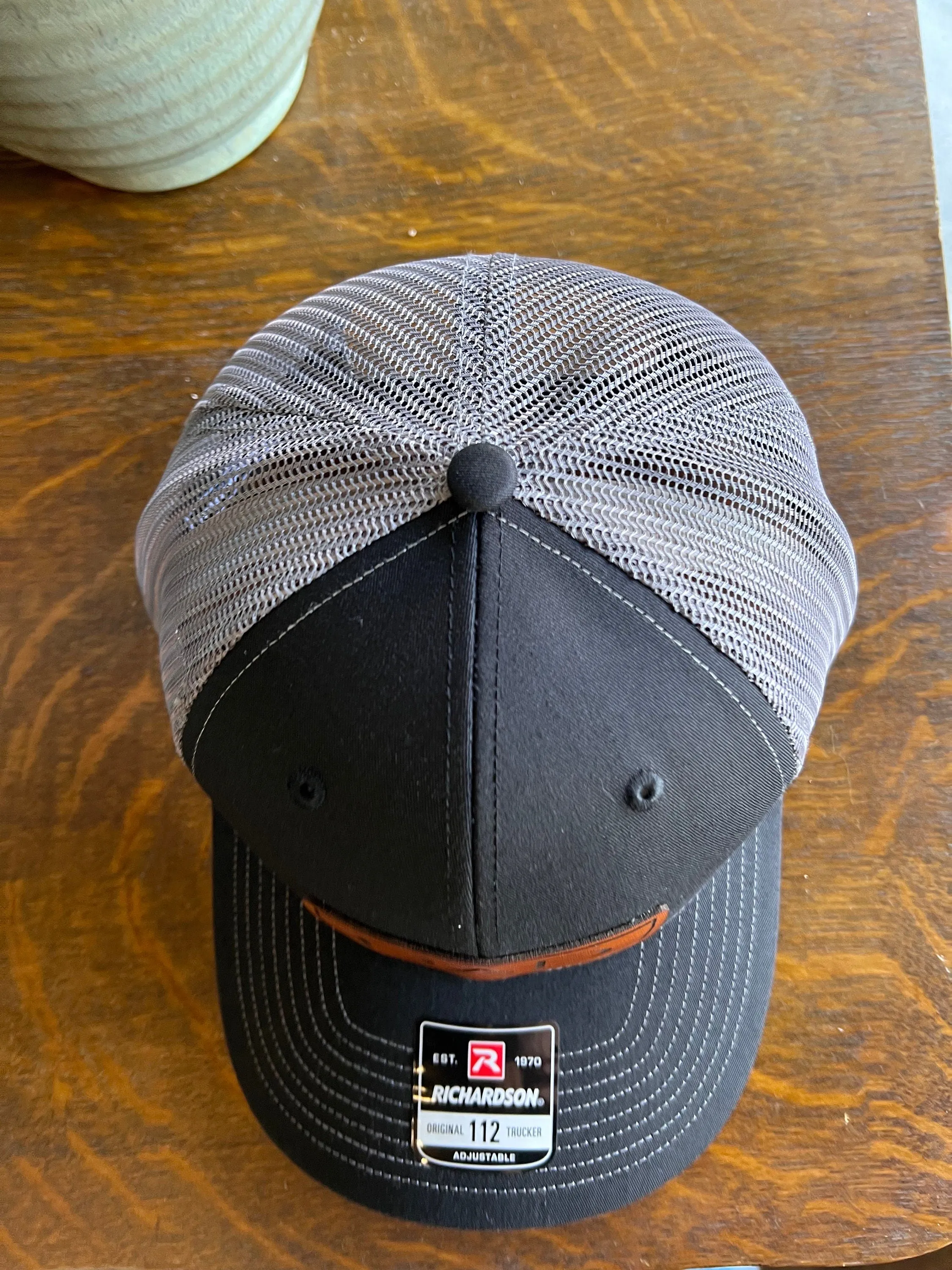 Dad hat. Christmas gift for Dad. Richardson 112 leather patch trucker hat for Dad. Gift for best dad. Trucker hat gift for dad!