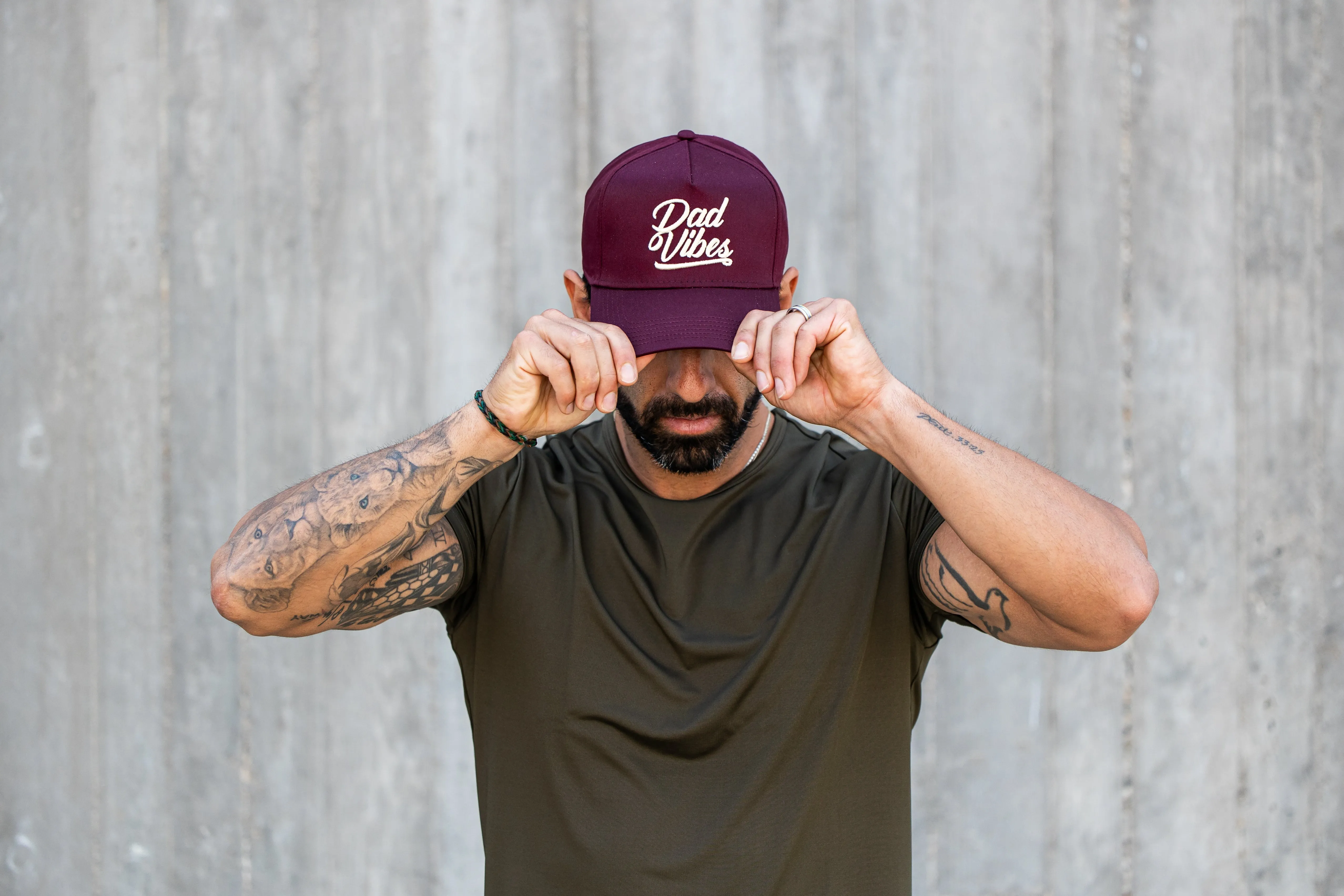 DadVibes Script 5 Panel Hat (Cardinal)