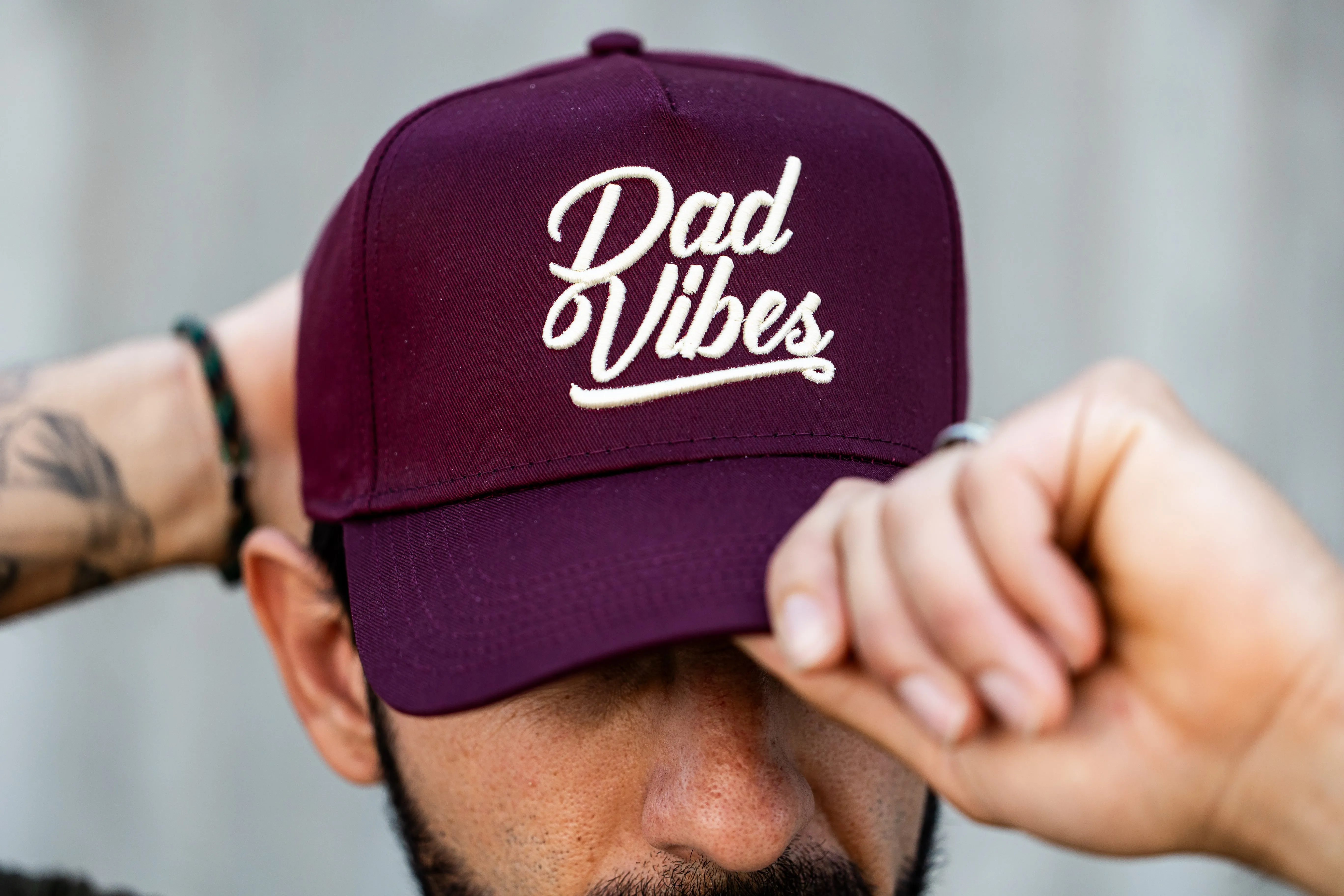 DadVibes Script 5 Panel Hat (Cardinal)