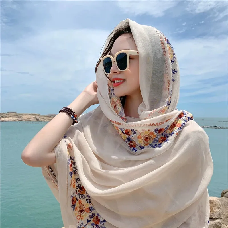 Ethnic Style Summer Silk Scarf