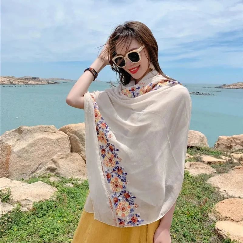 Ethnic Style Summer Silk Scarf