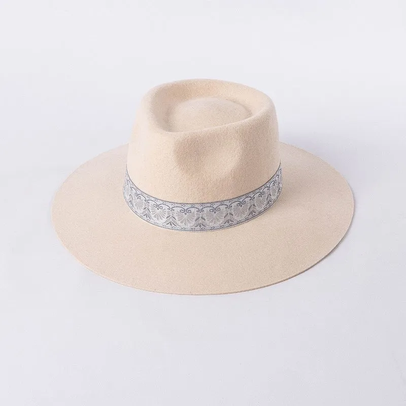 Felt Fedora With Decorative Ribbon