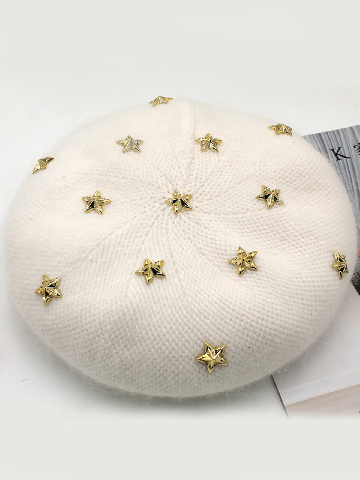 Gold Star Studded Beret