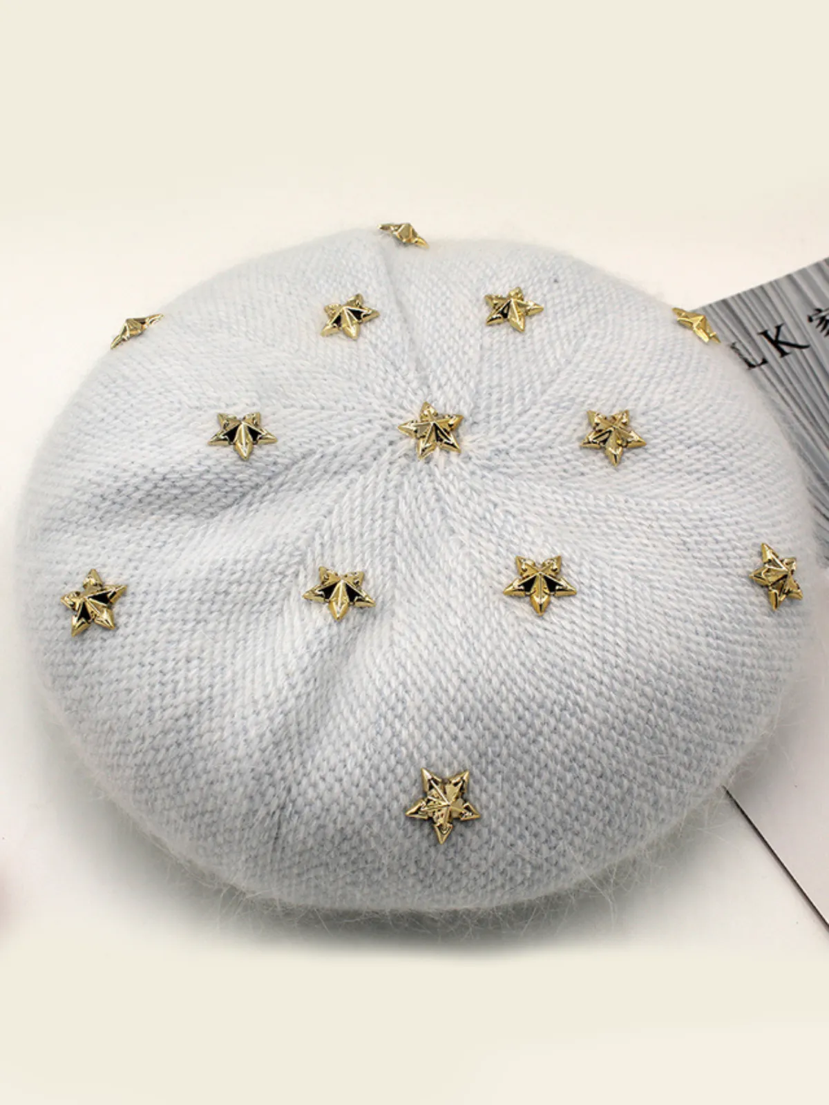 Gold Star Studded Beret