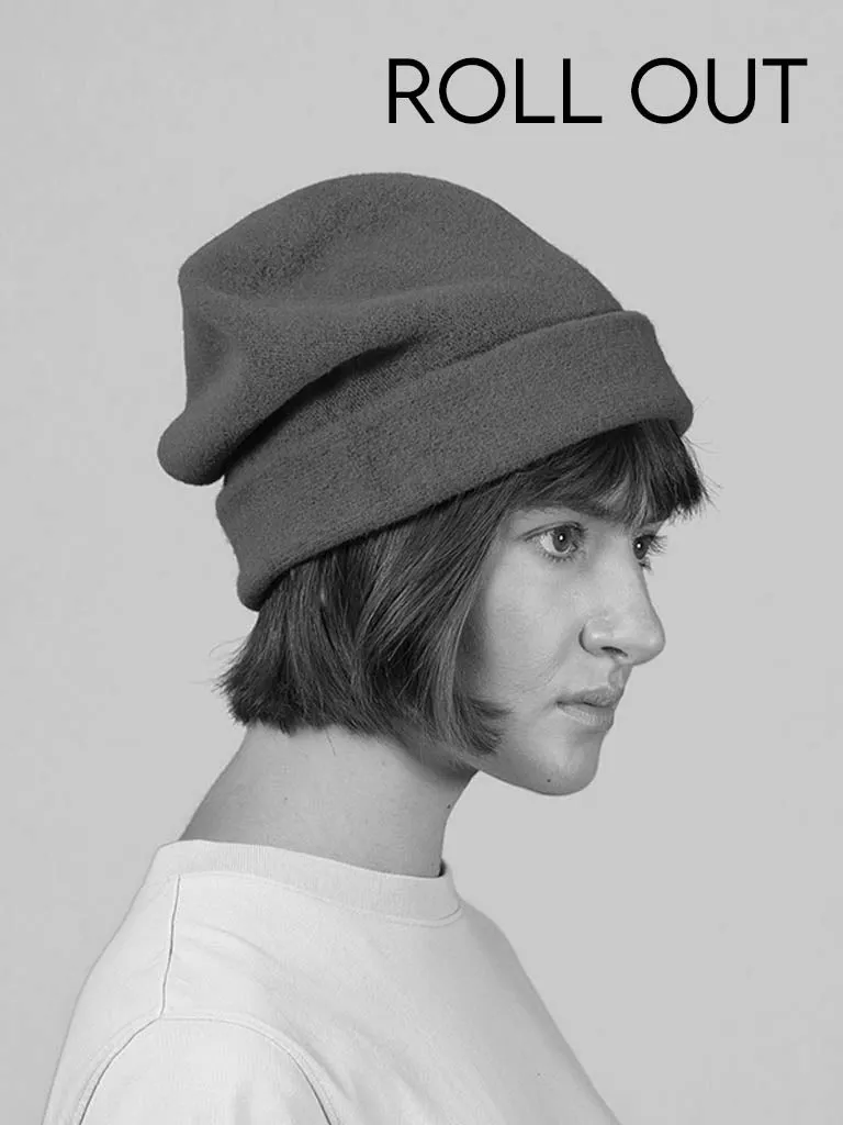 KOPKA Roll Up Woollen Felix Beret - Military with Rust Tip