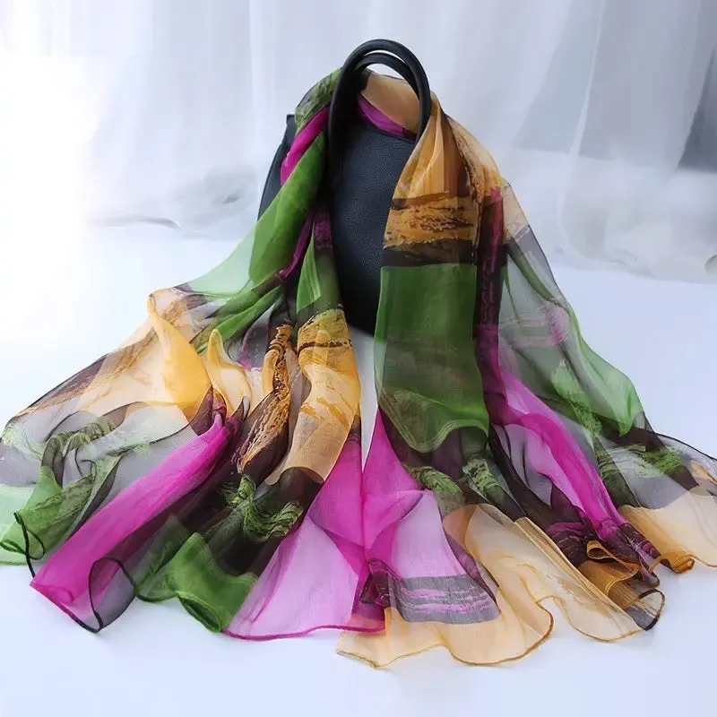 Ladies Fashion Decorative Versatile Silk Scarf