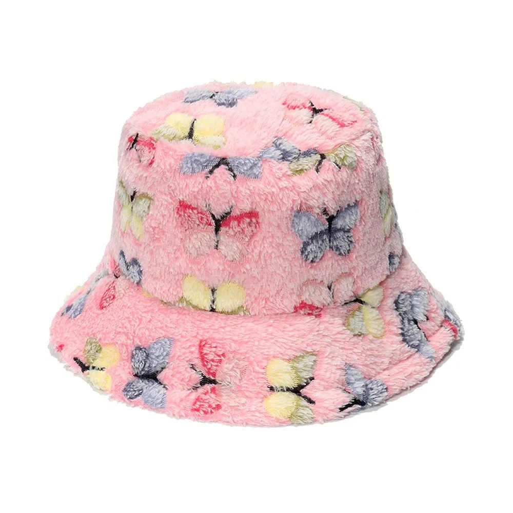 NEWBLOM Five-pointed Star Butterfly Plush Hat Fisherman Hat