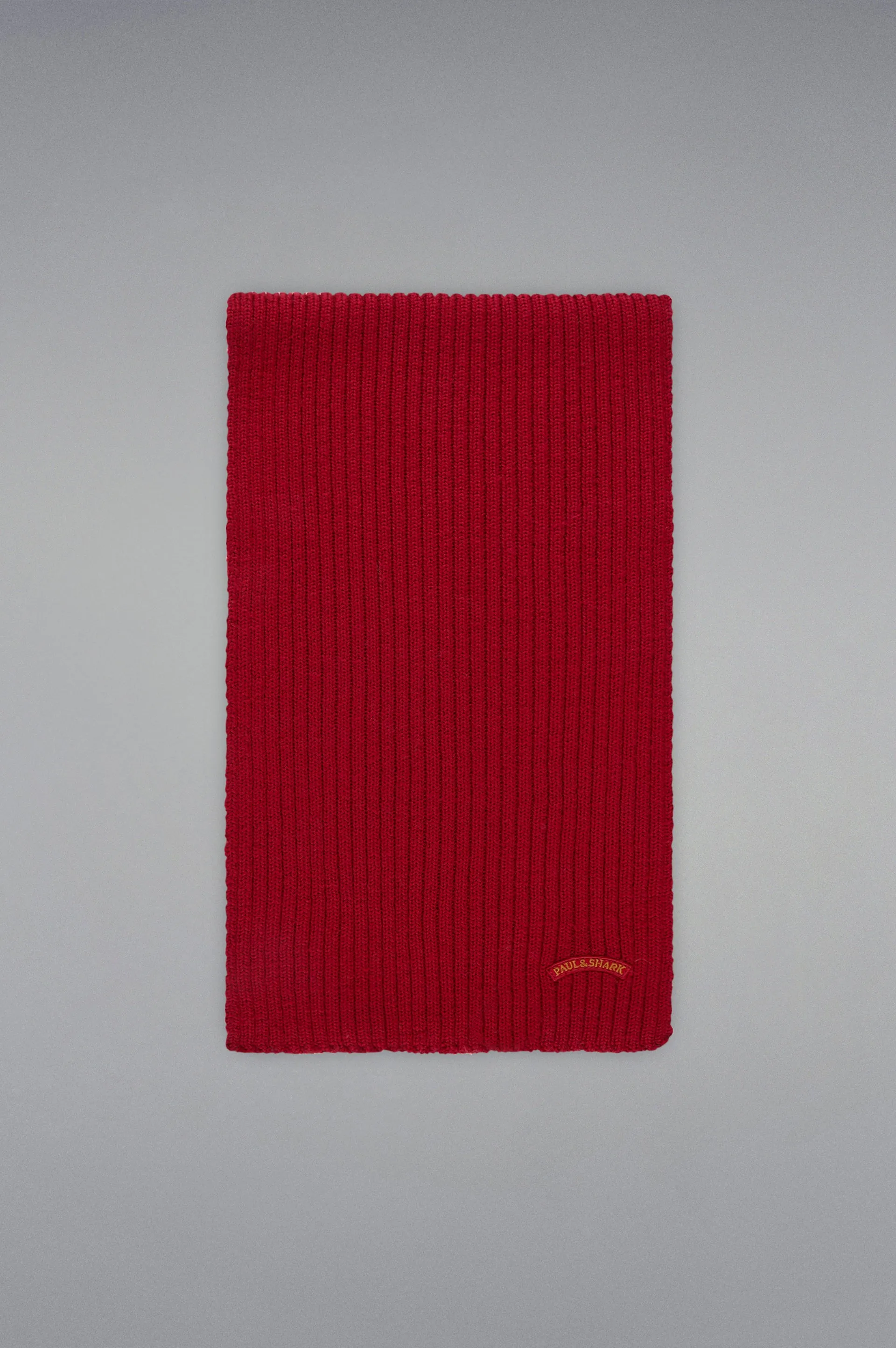 Paul & Shark Wool Scarf with Moon Badge | Red