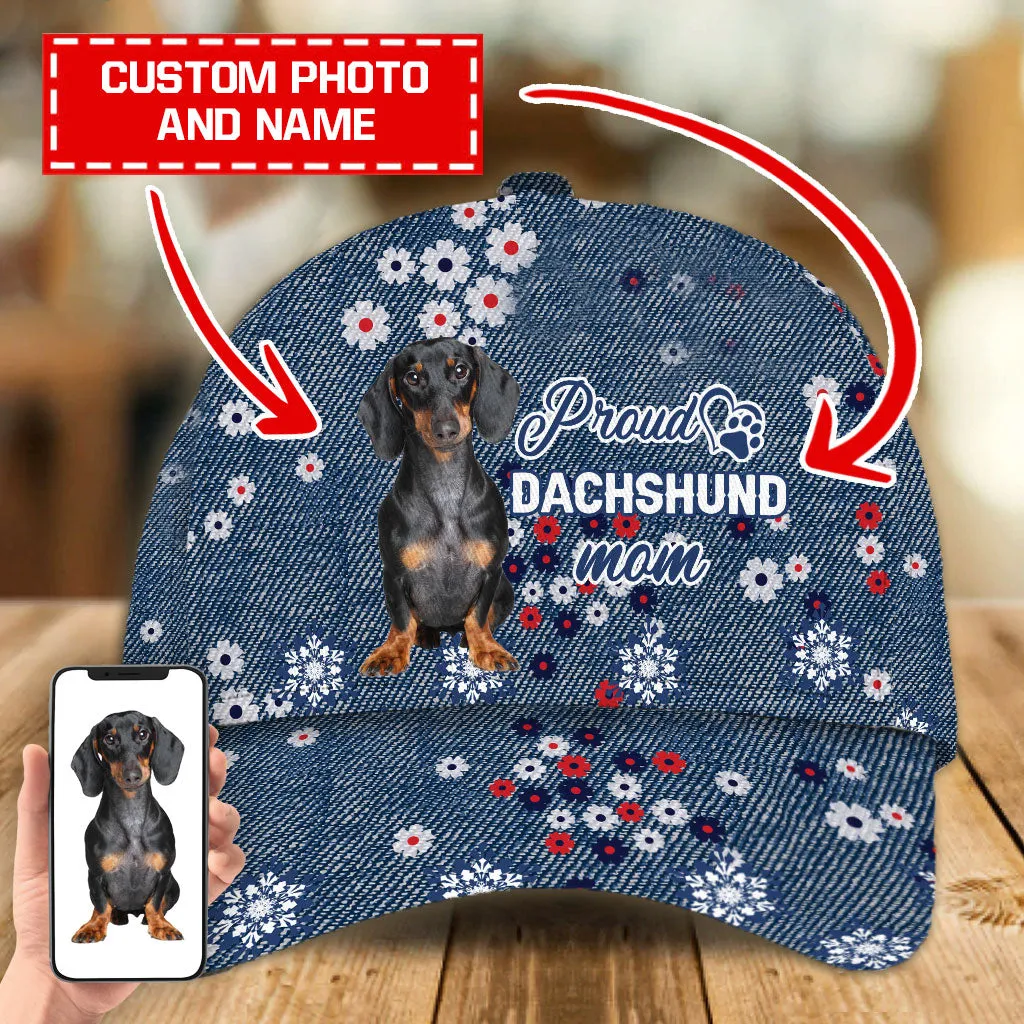 Personalized Cap With Your Pet Photo, Proud Mom Baseball Cap Hat With Dog Face, Gift For Pet Lover