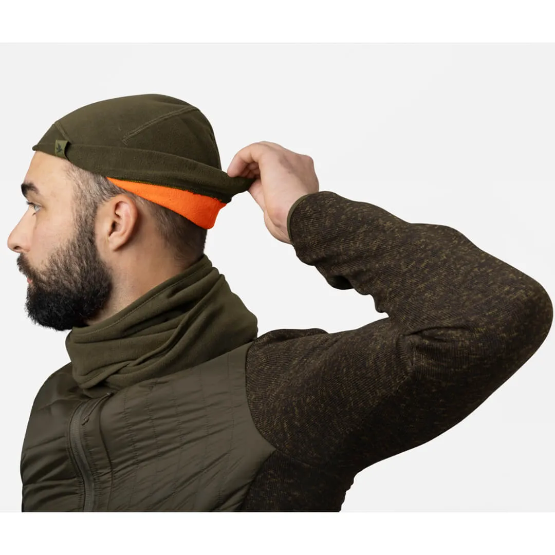 Reversible Fleece Hat - Pine Green/Hi-Vis Orange by Seeland