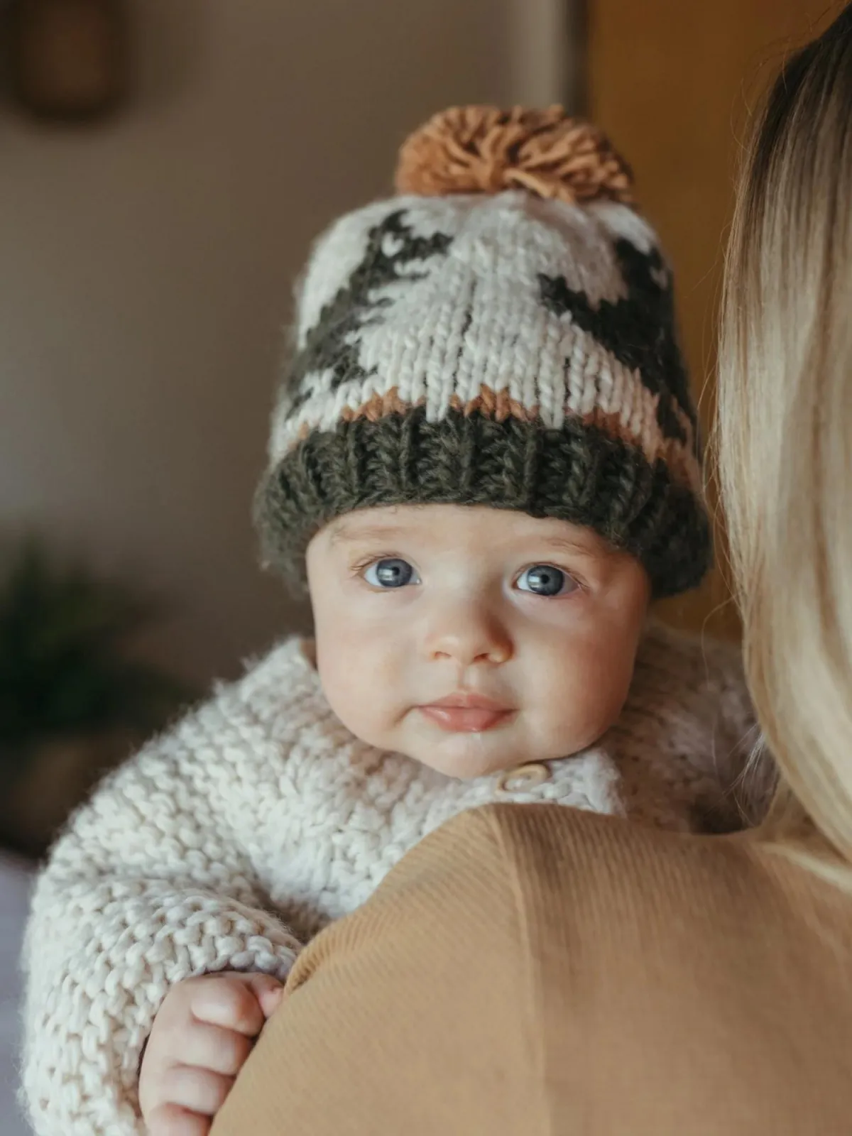 T-Rex Loden Green Knit Pom Hat