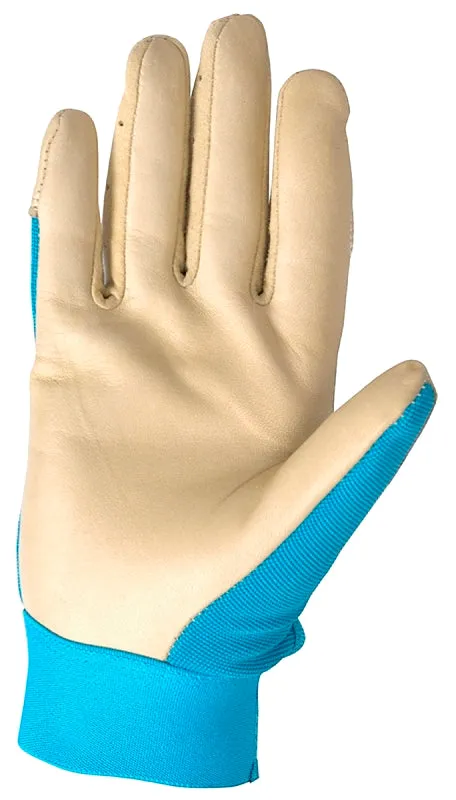 Wells Lamont 3204-L Work Gloves, Women's, L, Spandex Back, Blue/White :PR: QUANTITY: 1